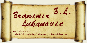 Branimir Lukanović vizit kartica